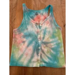 Brandy Melville / John Galt Tie Dye Dalis Button-Down Tank Top – Rare/Vintage‎